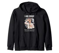 I Am Awake Please Respect My Privacy Sarcastic Tired Morning Sudadera con Capucha