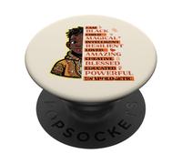 I Am Black Child Magical Intelligent History Month Niños Niños PopSockets PopGrip Adhesivo