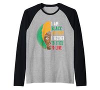 I Am Black History Mes de la Historia Negra Vintage Chica Negra Camiseta Manga Raglan