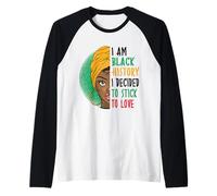 I Am Black History Mes de la Historia Negra Vintage Chica Negra Camiseta Manga Raglan