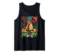 I Am Black History Niña Afro Mapa África Historia Negra Camiseta sin Mangas