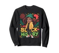 I Am Black History Niña Afro Mapa África Historia Negra Sudadera