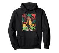 I Am Black History Niña Afro Mapa África Historia Negra Sudadera con Capucha