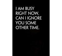 I am Busy Right Now Can I ignore you Some Other Time: Blank Lined Notebook with Funny Quote On Cover for Parents, Coworkers,Workplace, Office, Teammates, School, Friends (Size 6"x9")