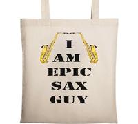 I am Epic Sax Guy - Bolsa de algodón ecológico natural, color beige, beige, Talla única