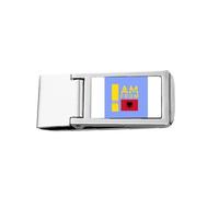 I Am from Albania Art Deco Fashion - Cartera delgada con clip para dinero de acero inoxidable