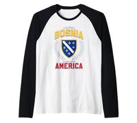 I Am from Bosnia Take Me America Bandera Bosnia BiH Camiseta Manga Raglan