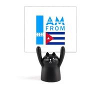 I Am from Cuba Art Deco Fashion Memo Holder Cartoon Black Cat Stand Decoración