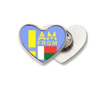 I Am From Madagascar Art Deco Fashion Heart - Broche de metal con diseño de corazón