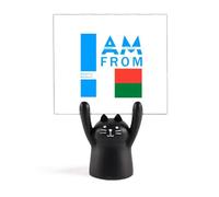 I Am from Madagascar Art Deco Fashion Memo Holder Cartoon Black Cat Stand Decor