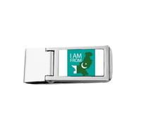 I Am from Pakistan National Flag Country - Cartera delgada con clip para dinero de acero inoxidable