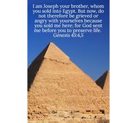I am Joseph your brother, whom you sold into Egypt. But now, do not therefore be grieved or angry with yourselves because you sold me here; for God ... life. Genesis 45:4,5 - Daily Journal
