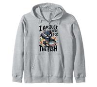 I Am Just Here Fish Funny Ninja Cat con Espada Sartén Sudadera con Capucha