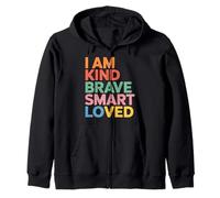 I Am Kind Brave Smart Loved Edificante Motivacional - Sudadera con Capucha