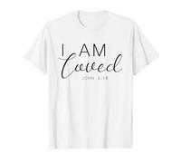 I Am Loved Juan 3:16 Inspiración de fe Camiseta gráfica económica, Hombre, Blanco, XL