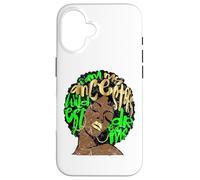 I Am My Ancestors Dreams Afro Black Queen Vintage Verde Lima Carcasa para iPhone 16