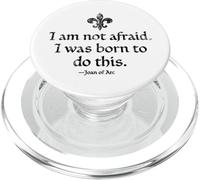 I Am Not Afraid I Was Born To Do This Juana de Arco Envejecido Negro PopSockets PopGrip para MagSafe