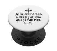 I Am Not Afraid I Was Born To Do This Juana de Arco Negro Envejecido PopSockets PopGrip Adhesivo