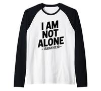 I Am Not Alone Uplifting - Verso bíblico Retro Christian Faith Camiseta Manga Raglan