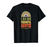 I Am One Thankful Auntie Bohemian Thanksgiving Rainbow Gnomo Camiseta