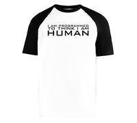 I Am Programmed To Think I Am Human Unisex Blanca De Béisbol Camiseta Hombre Mujer Mangas Cortas Baseball T-Shirt XL