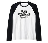 I Am Redeemed - Motivación Fe Inspiradora Cristiano Camiseta Manga Raglan