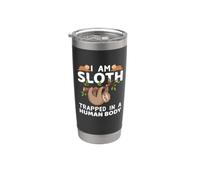 I Am Sloth Trapped In A Human Body Funny Sloths Lover Vaso térmico de acero inoxidable de doble pared