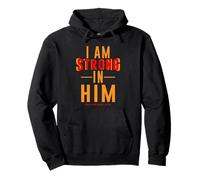 I Am Strong in Him Philippians 4:13 Cita de fe Cristiana Sudadera con Capucha