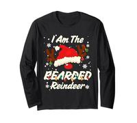 I Am The Bearded Reindeer Christmas Family Costume Party Manga Larga