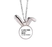 I Am The Bravest Boy Art Deco - Collar con colgante de conejo de moda