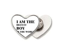 I Am The Bravest Boy Art Deco Fashion Heart Metal Pin Clip Love