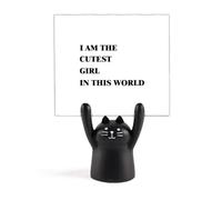 I Am The Cutest Girl Art Deco Fashion Memo Holder Cartoon Black Cat Stand Decor