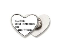 I Am The Humorous Boy Art Deco Fashion Heart Metal Pin Clip Love