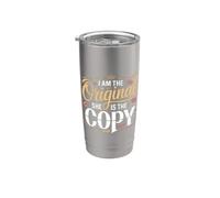 I Am The Original She Is The Copy Gemelo a juego Vaso térmico de acero inoxidable de doble pared