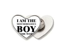 I Am The Rebellious Boy Art Deco - Broche de metal con diseño de corazón
