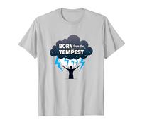 I Am The Storm: Born from The Tempest Arte Inspirador Camiseta, Hombre, Plata, M