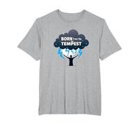 I Am The Storm: Born from The Tempest Arte Inspirador Camiseta, Hombre Tallas Grandes, Gris Jaspeado, 3X Alto