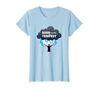 I Am The Storm: Born from The Tempest Arte Inspirador Camiseta, Mujer, Azul Bebé, XS