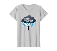 I Am The Storm: Born from The Tempest Arte Inspirador Camiseta, Mujer, Plata, 3XL