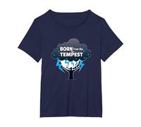 I Am The Storm: Born from The Tempest Arte Inspirador Camiseta, Mujer Tallas Grandes, Azul Marino, 1XL Grande
