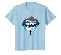 I Am The Storm: Born from The Tempest Arte Inspirador Camiseta, Niños, Azul Bebé, 6 años