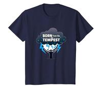 I Am The Storm: Born from The Tempest Arte Inspirador Camiseta, Niños, Azul Marino, 4 años