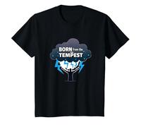 I Am The Storm: Born from The Tempest Arte Inspirador Camiseta, Niños, Negro, 2 años