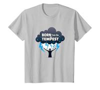 I Am The Storm: Born from The Tempest Arte Inspirador Camiseta, Niños, Plata, 4 años