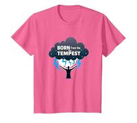 I Am The Storm: Born from The Tempest Arte Inspirador Camiseta, Niños, Rosa Jaspeado, 10 años