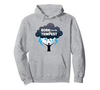 I Am The Storm: Born from The Tempest Arte Inspirador Sudadera con Capucha, Unisex para Adultos, Gris Jaspeado, L