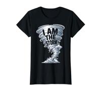 I Am The Storm Tornado Chaser Meteorología Arte Camiseta gráfica económica, Mujer, Negro, XL