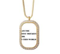I Am The Trickiest Girl Art Deco - Collar con colgante de diamantes de cristal dorado