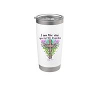 I Am The Vine You Are The Branches Biblia cristiana para mujer Vaso térmico de acero inoxidable de doble pared