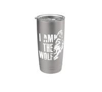 I am the Wolf Wild Wolf Rudel y Lobos Vaso térmico de acero inoxidable de doble pared